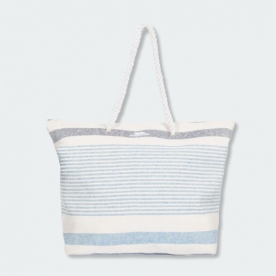 striped beach bag