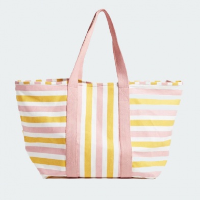pink and yellow beach bag