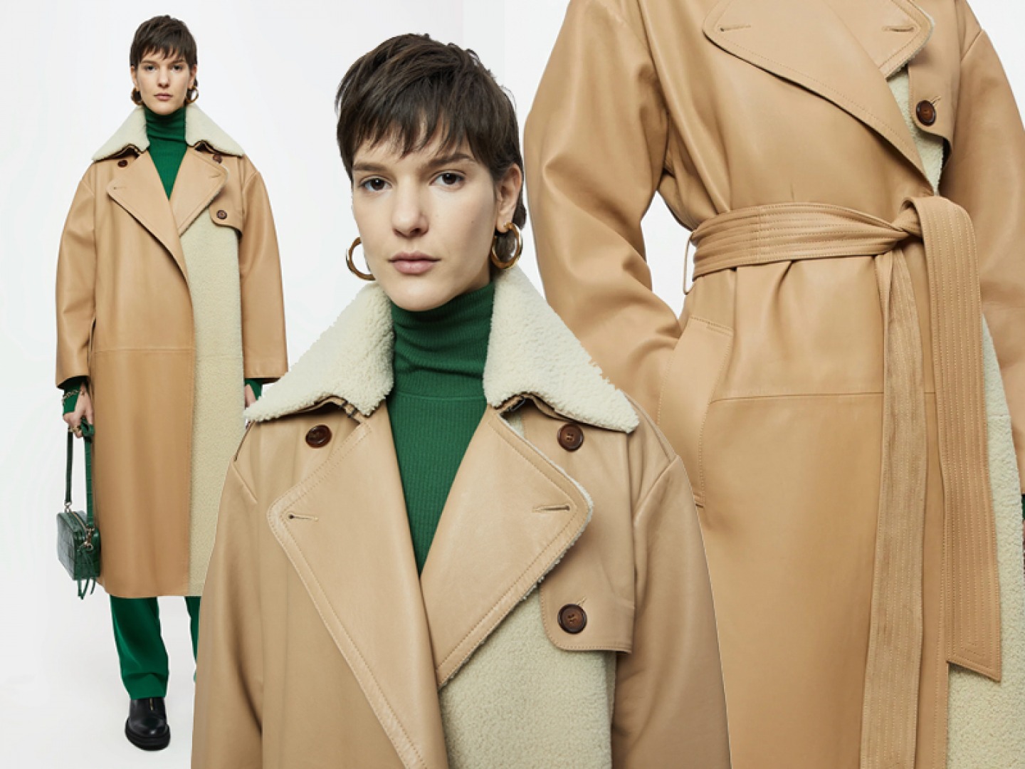 camal coloured leather coat