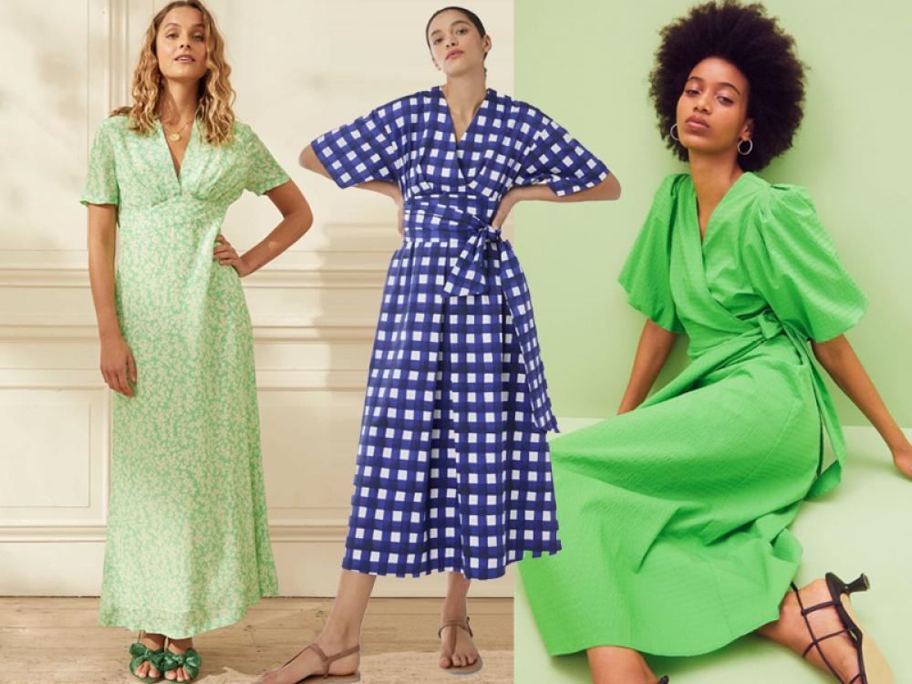 green and blue dresses