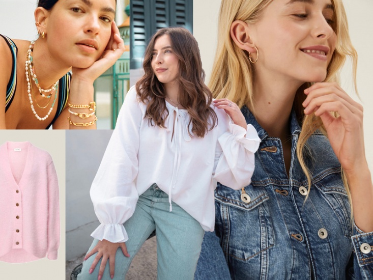 collage of models wearing fashion pieces