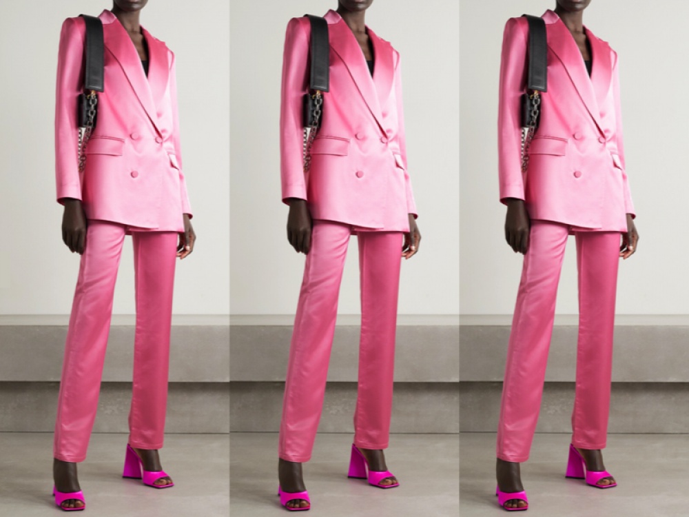 pink suit modelled repeated 3 times, A.L.C. at net-a-porter.com