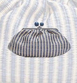 blue stripe clutch bag