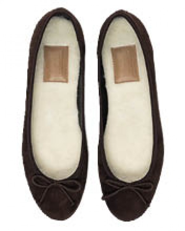 Brown suede ballet flats