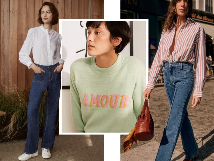 models styling jeans