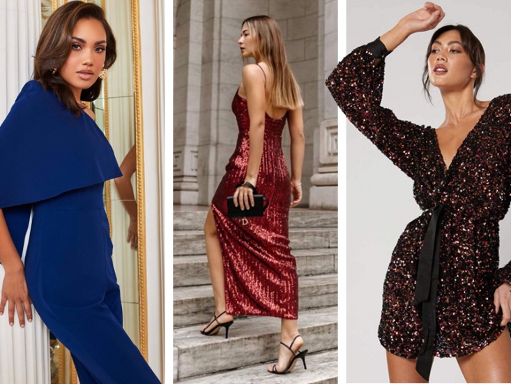 models in festive dresses