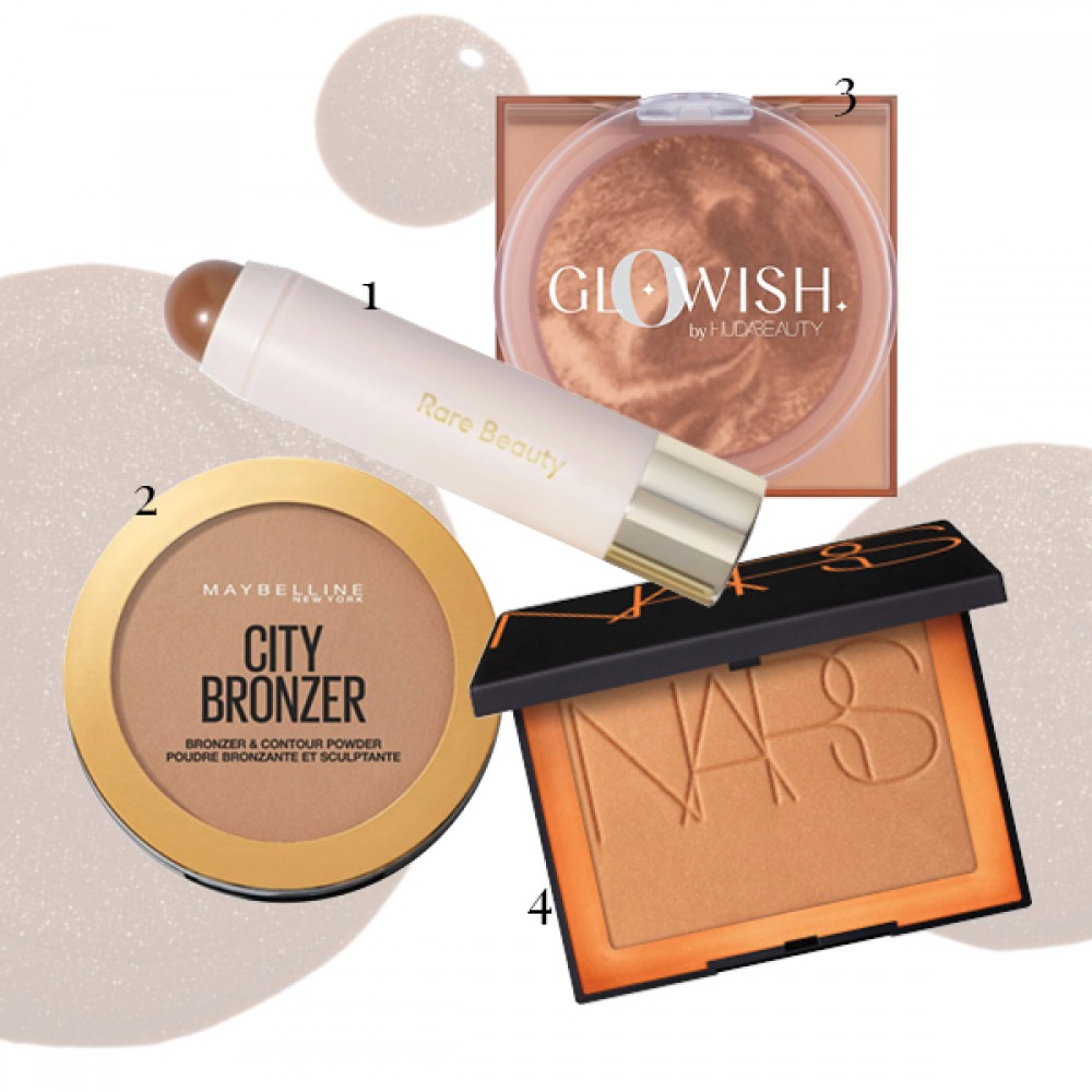 collage of bronzer product