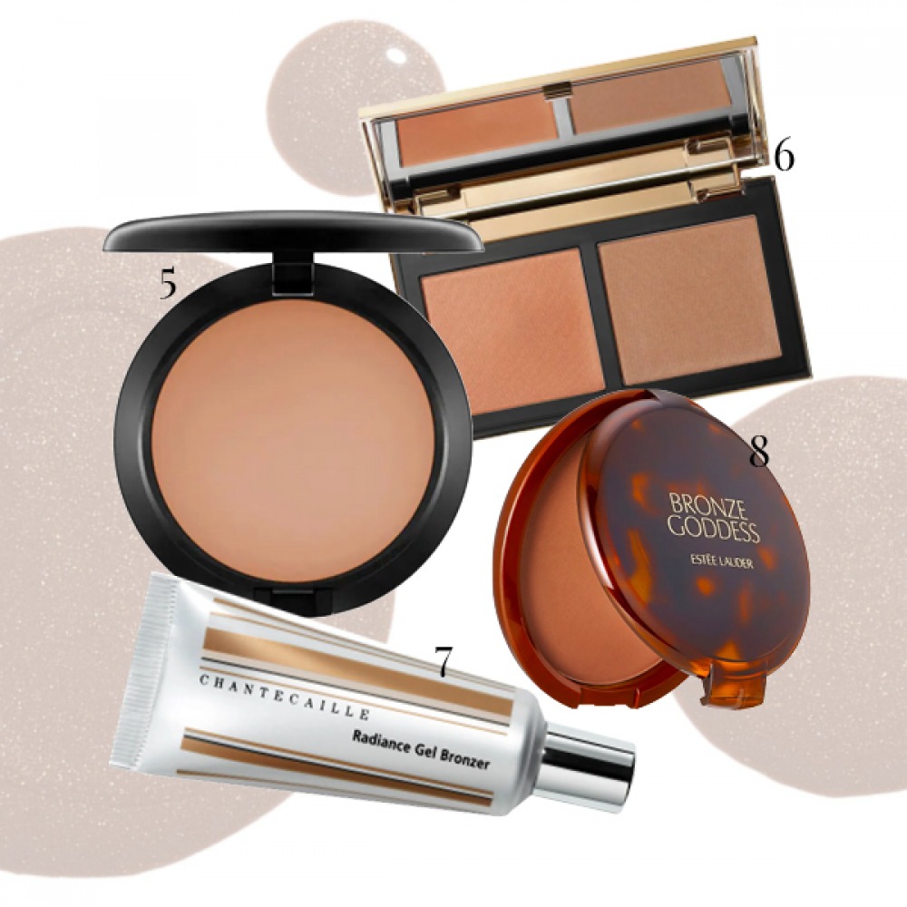collage of bronzer products