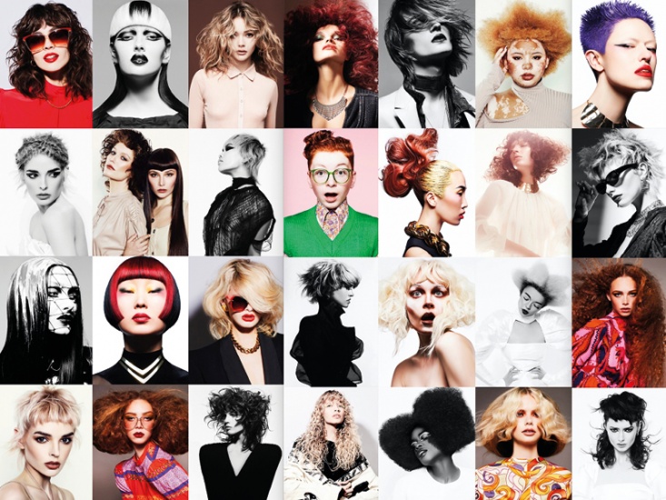 Hair models with a range of hair styles