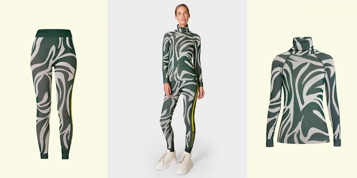 Animal print base layer legging and base layer top