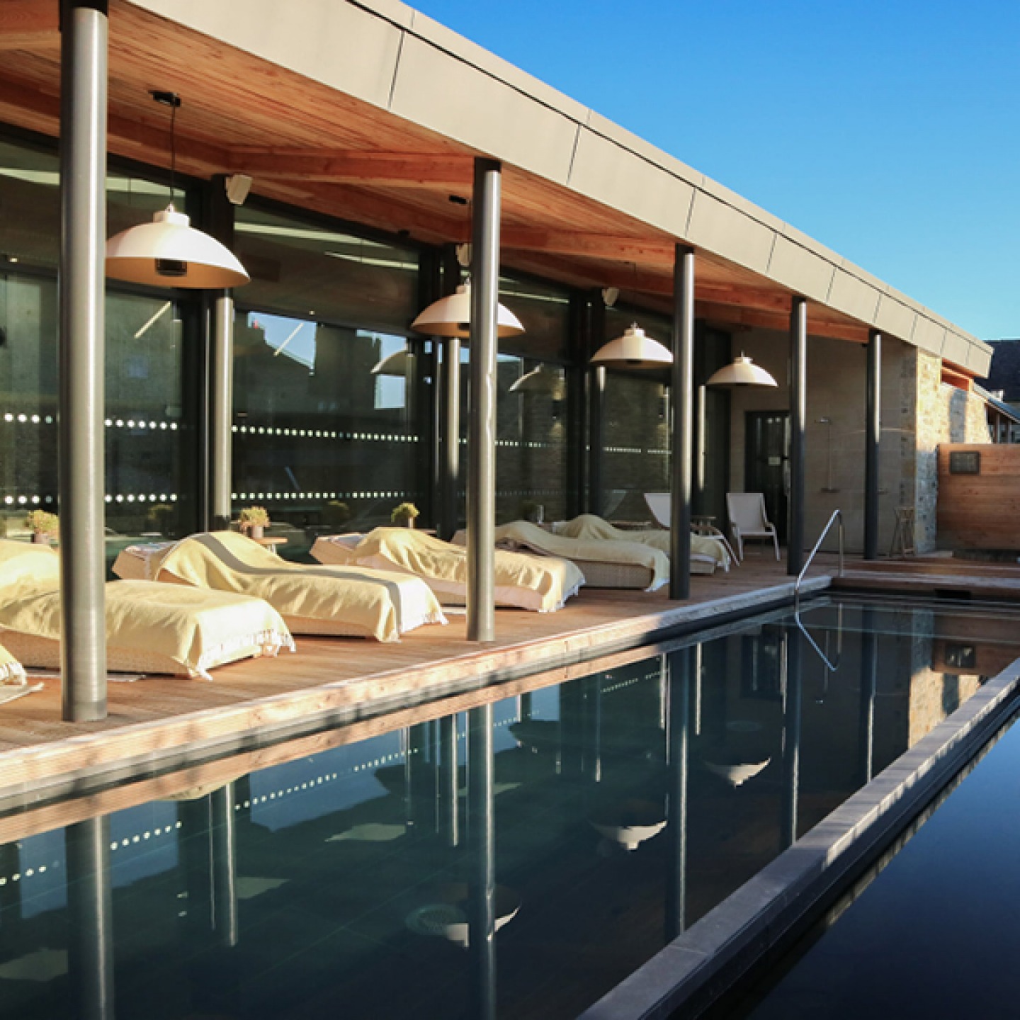 outdoor spa area