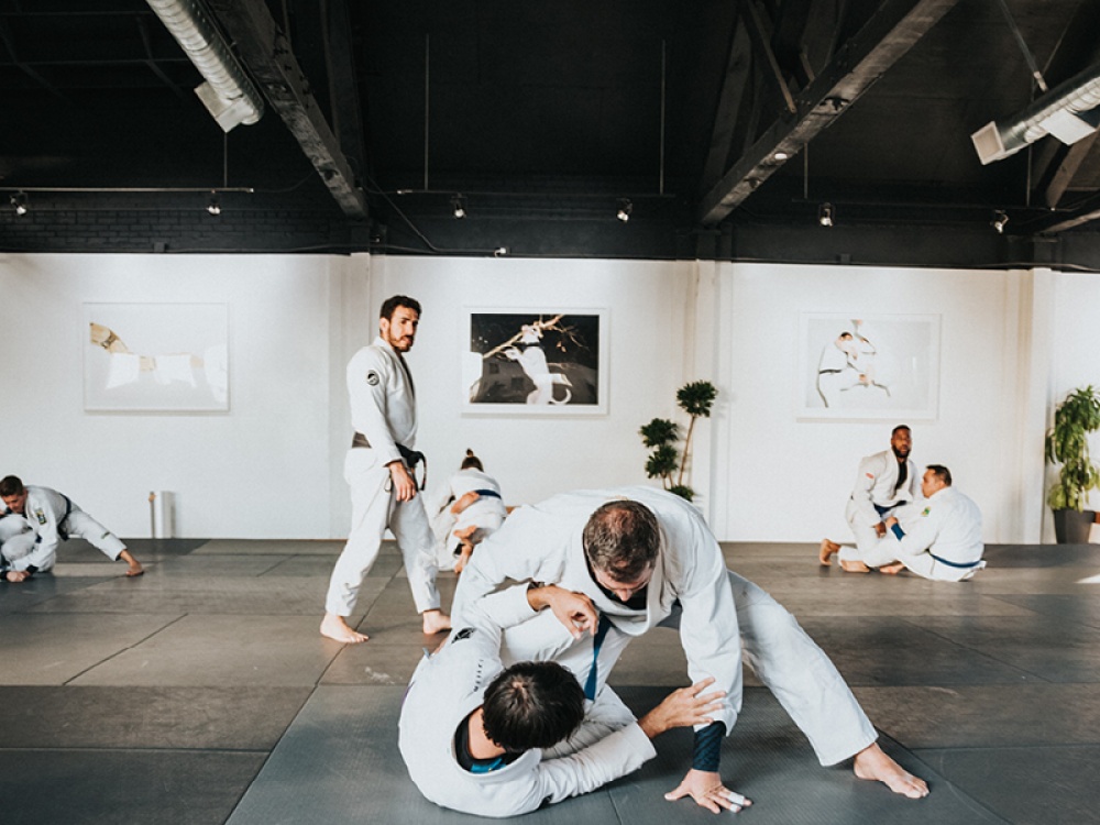 men doing BJJ