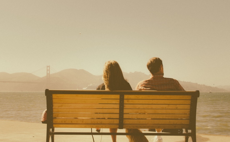 Couple sitting on a bench