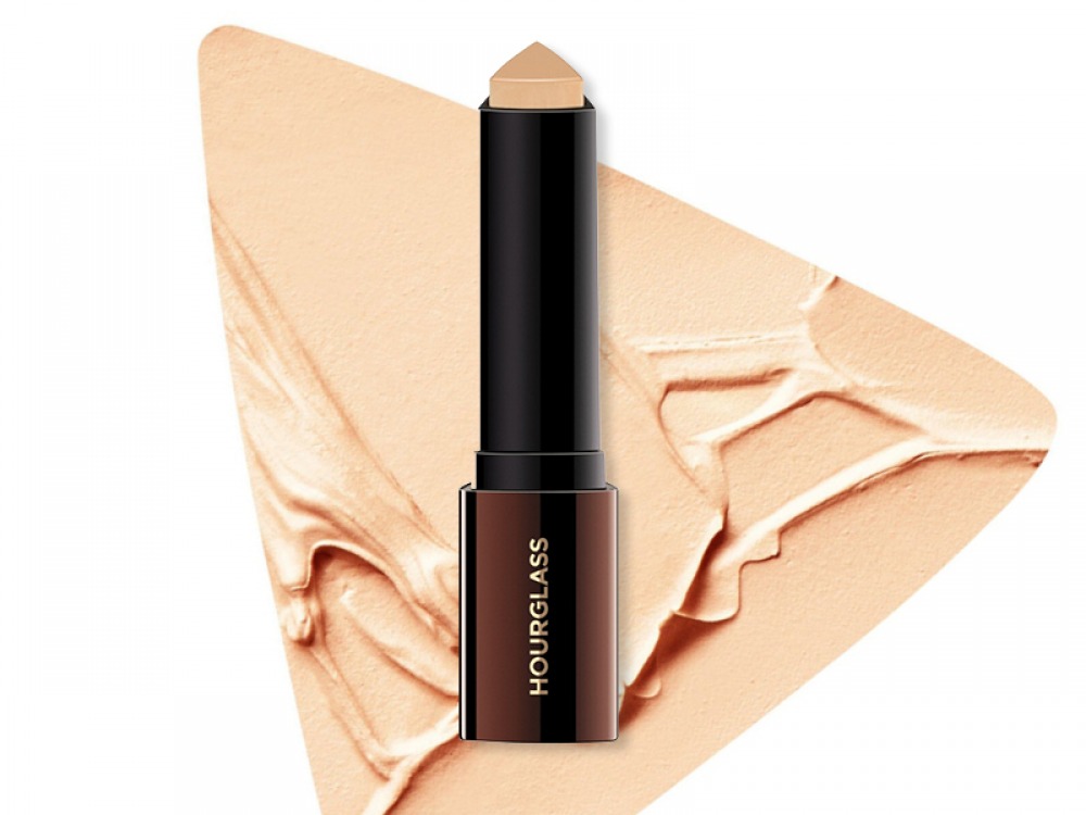 hourglass foundation stick with product sample behind