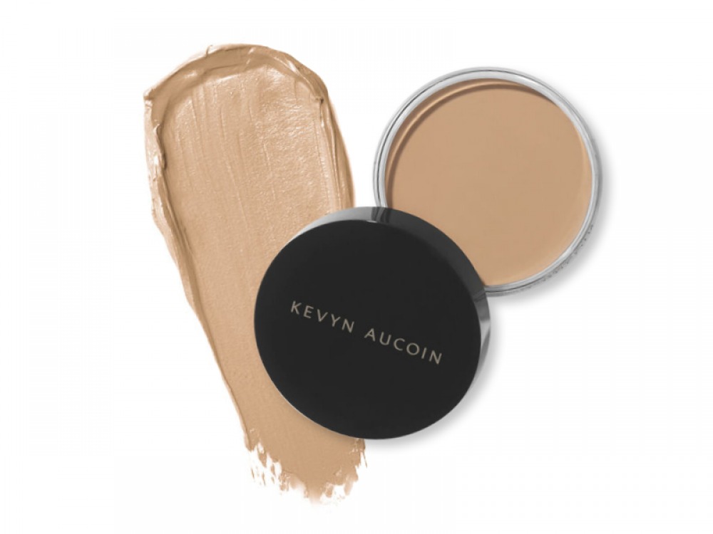 Kevyn Aucoin foundation pot with product sample behind