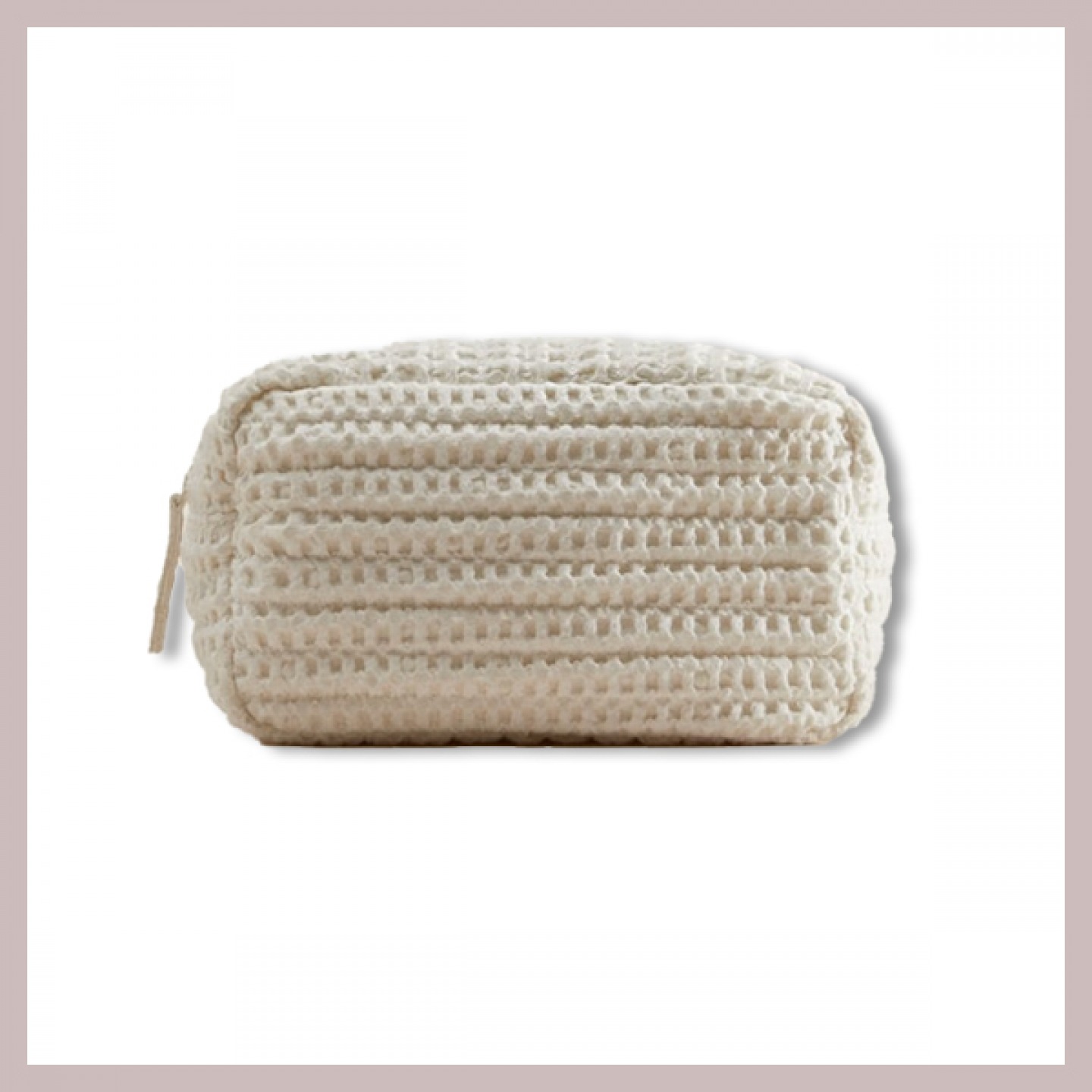 Waffle cotton make-up bag