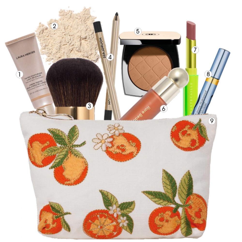 beauty products in a bag