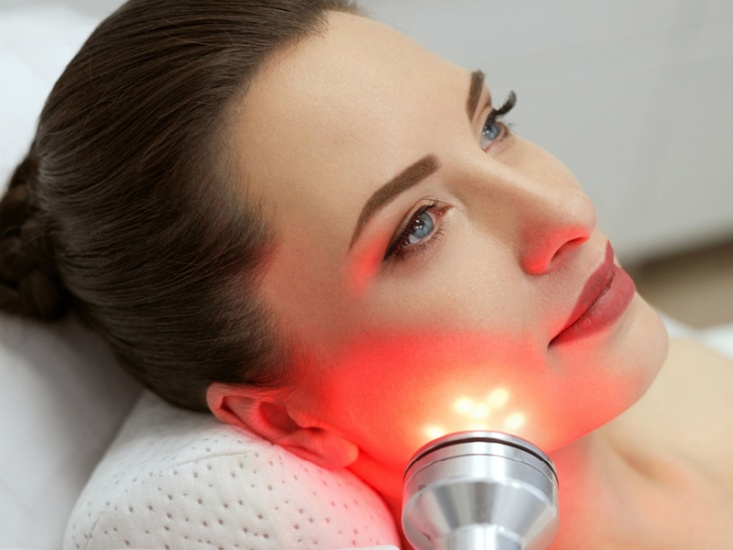 LED light during a facial