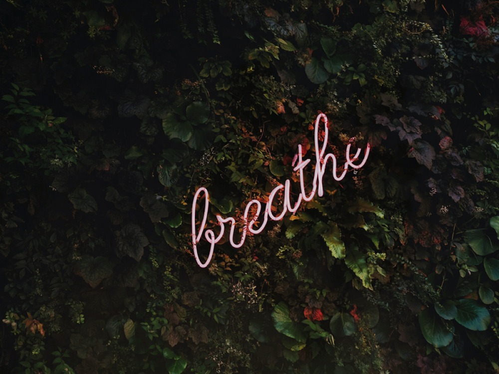 breathe neon sign