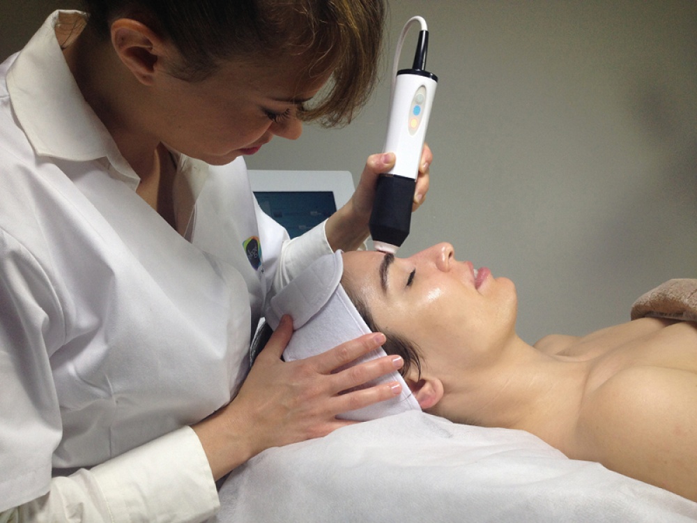 lady getting a facial