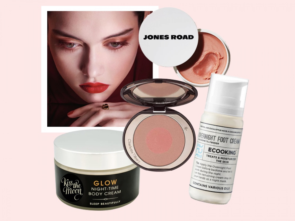 collage of beauty products