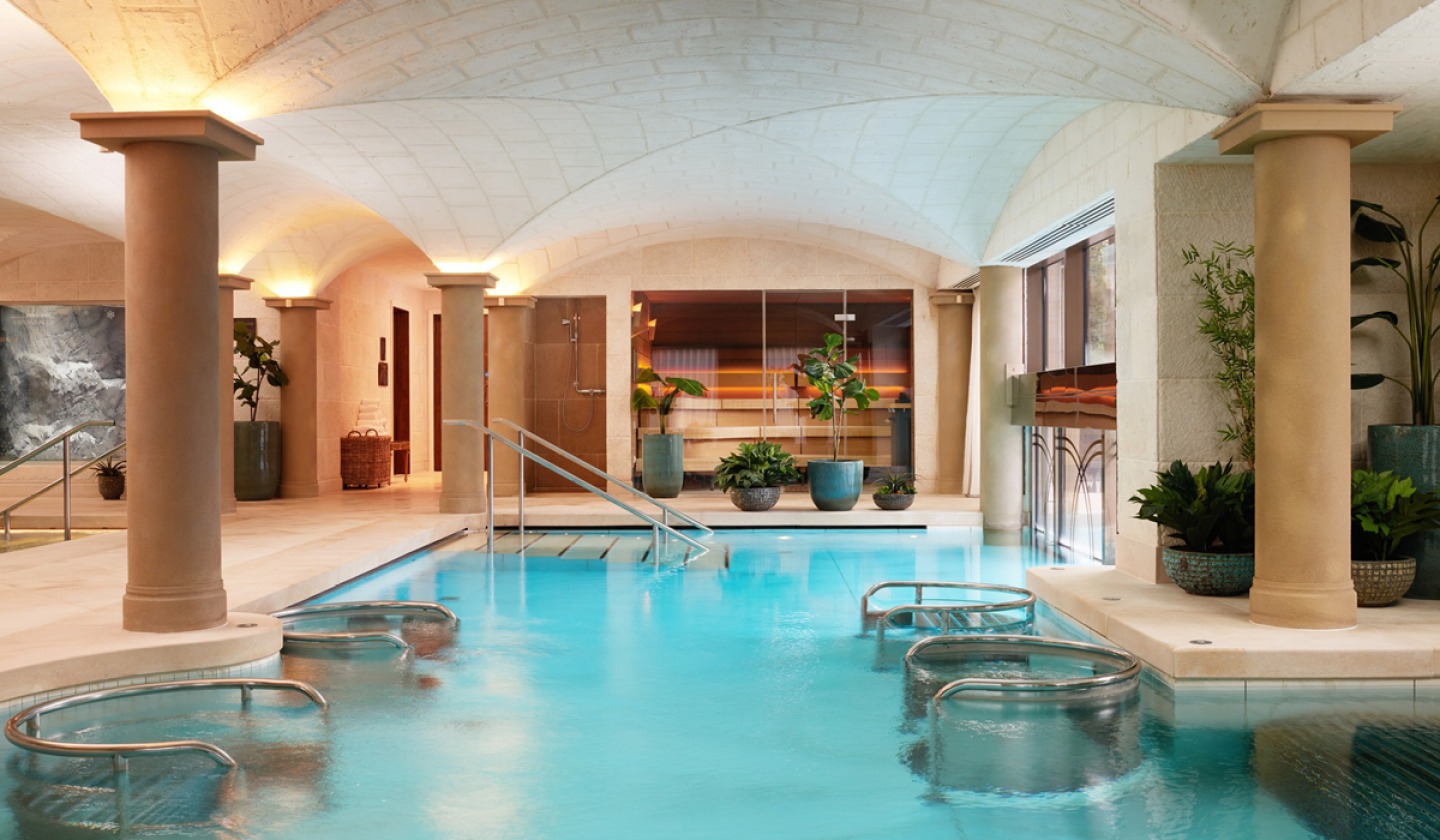 indoor swimming pool spa area