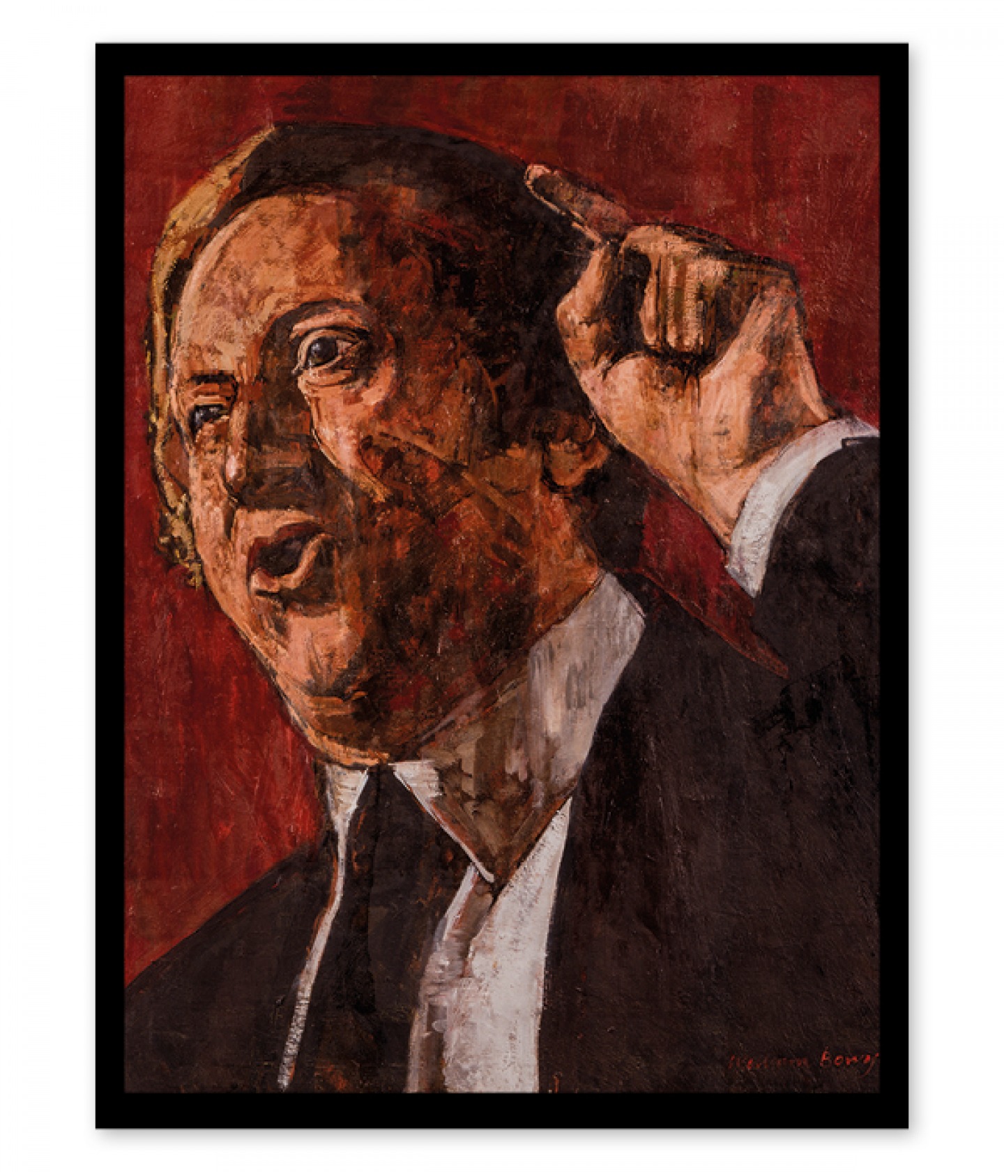 Portrait of Arthur Scargill gesturing with his hand