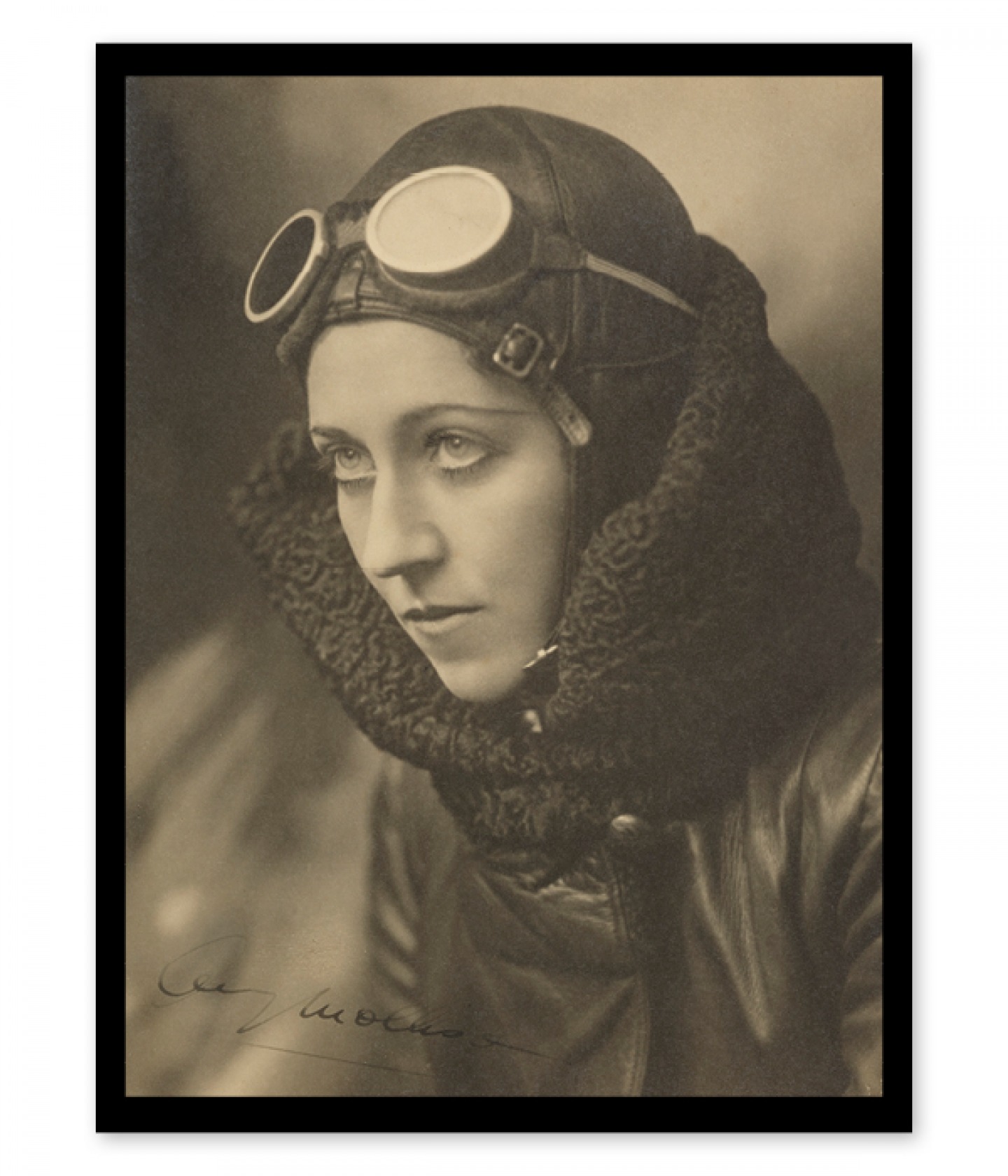 Sepia photograph of Amy Johnson
