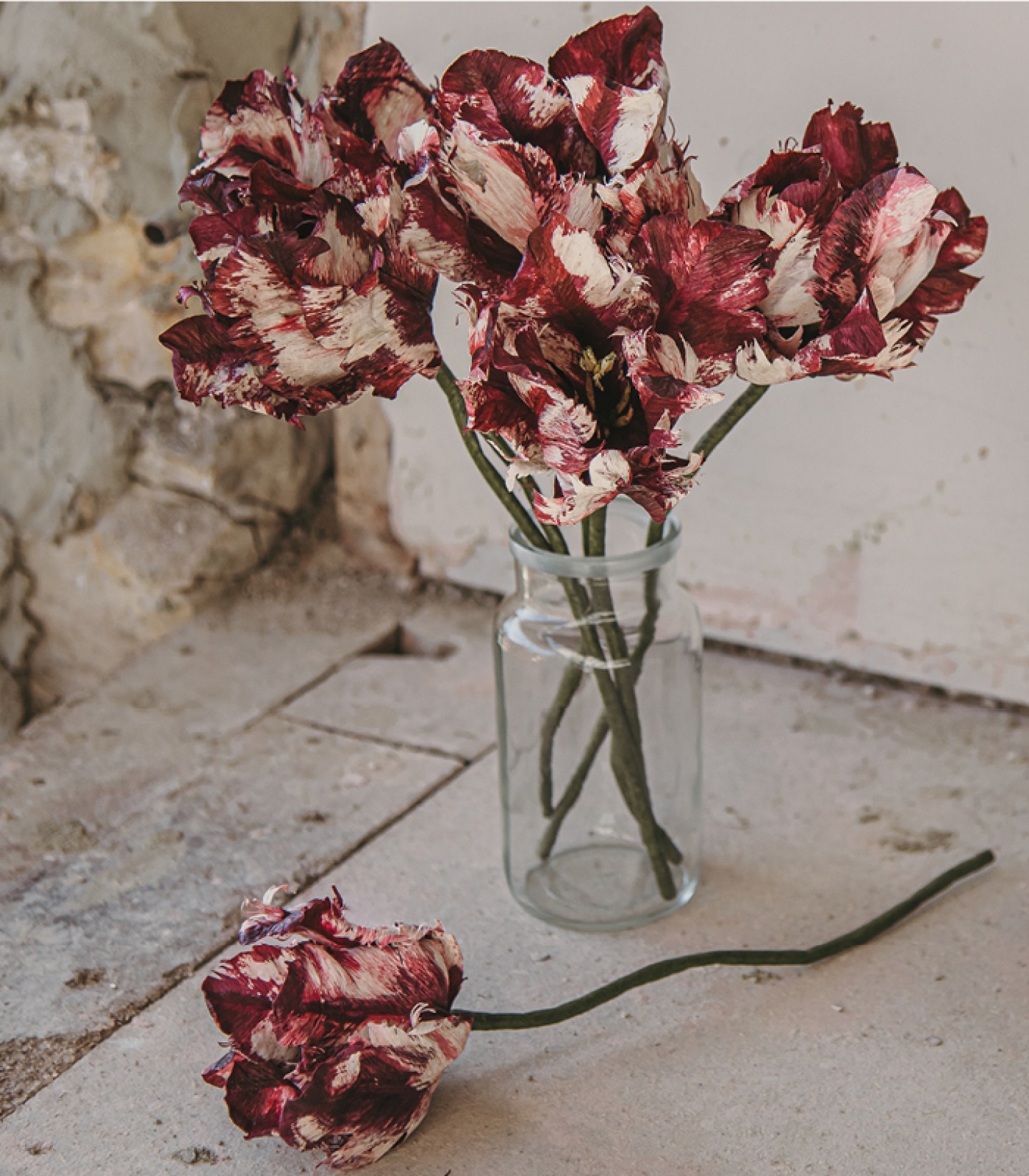 Paper peony Roses in a jar
