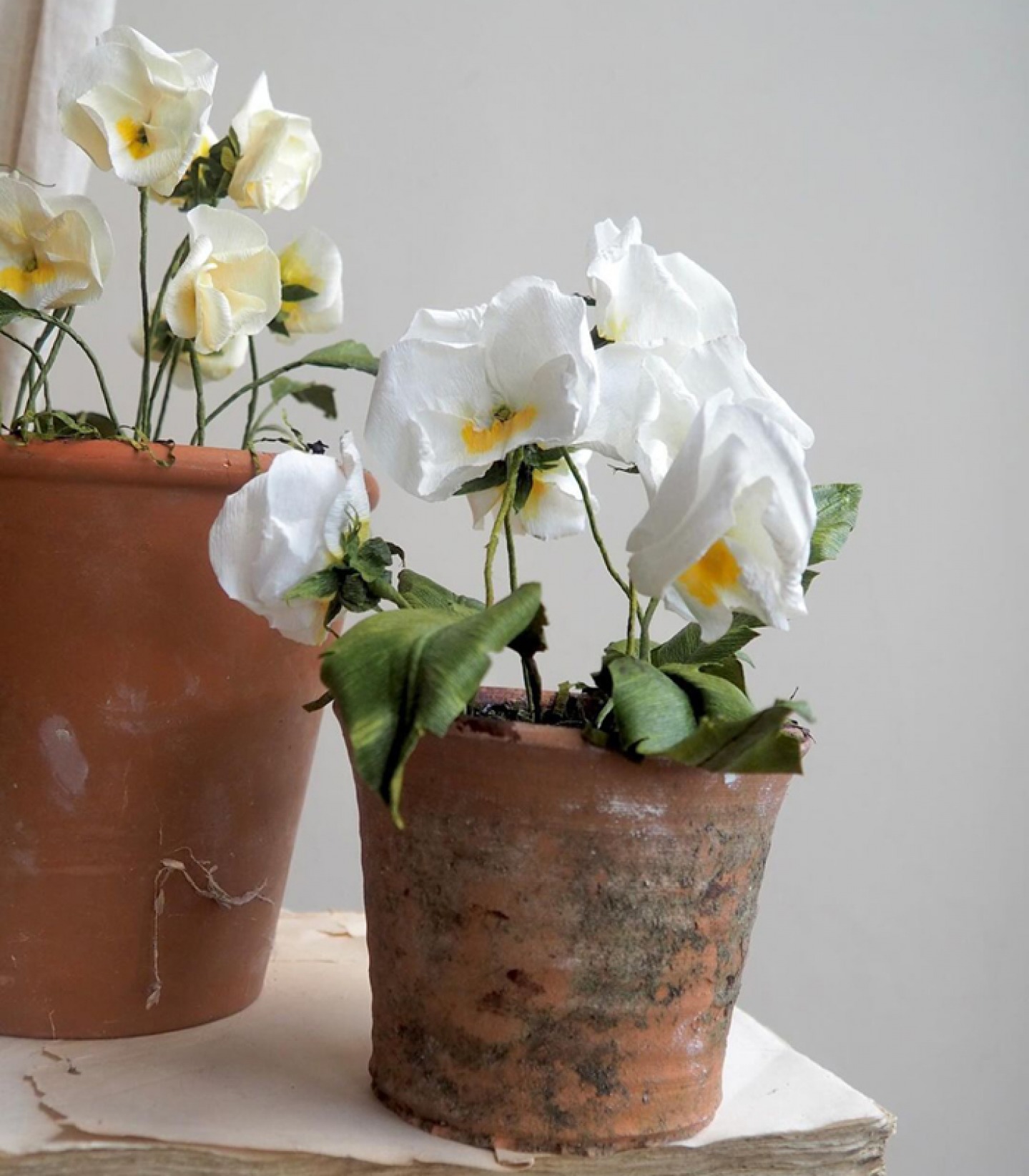 potted paper flowers