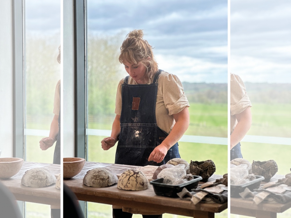clay artist working