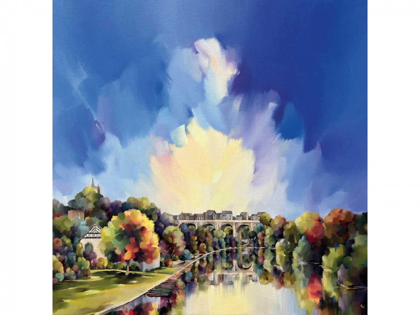 Sunlit Reflections, Knaresborough oil on canvas