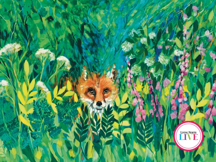 The Hedgerow Fox - Acrylic on wood panel