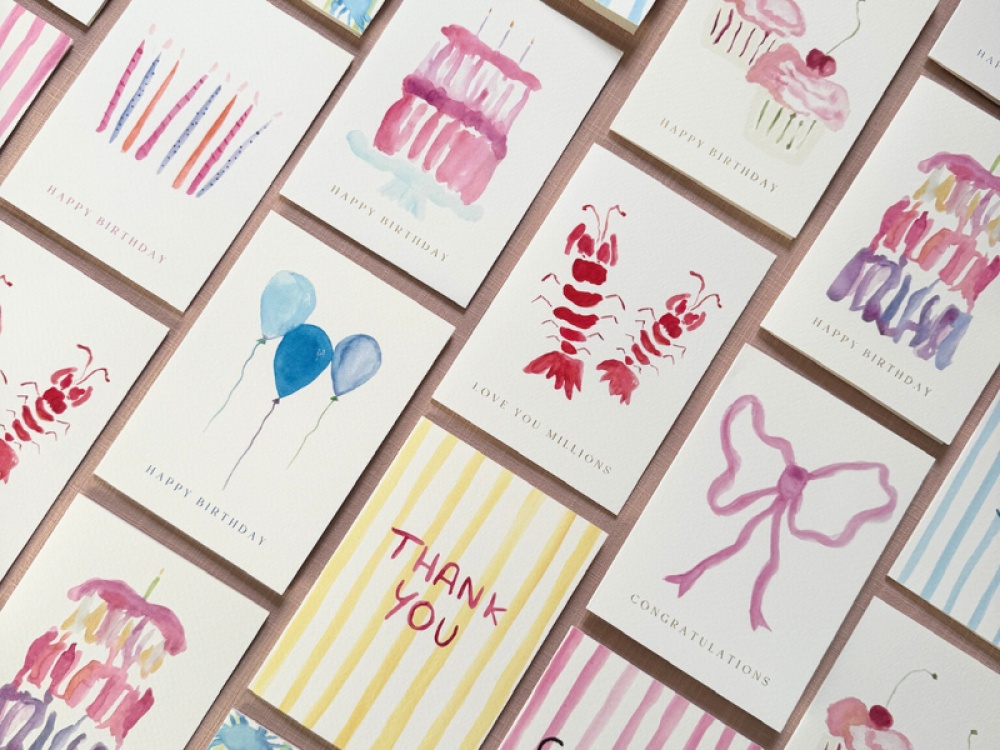 hand painted cards