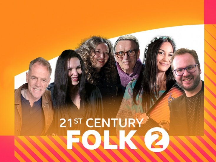 orange background with a cutout image of people smiling