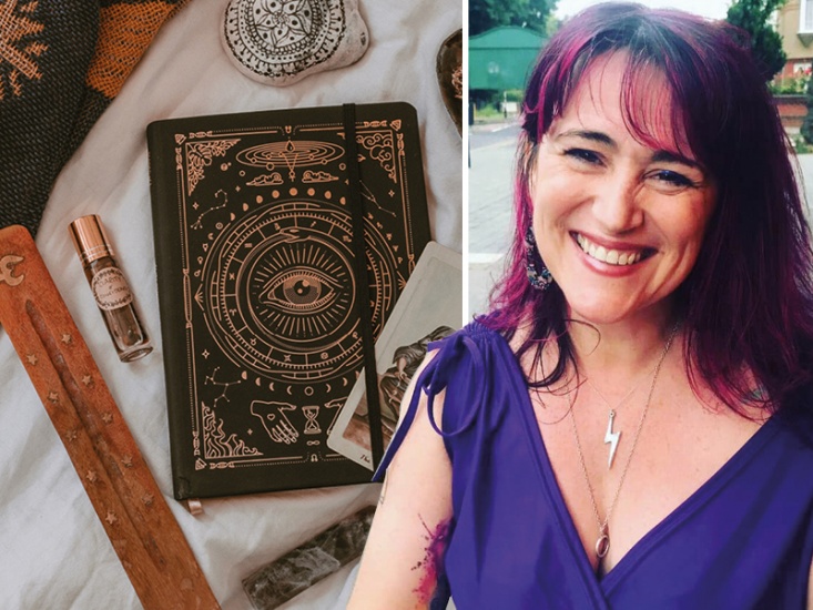 Medium book and tarot card