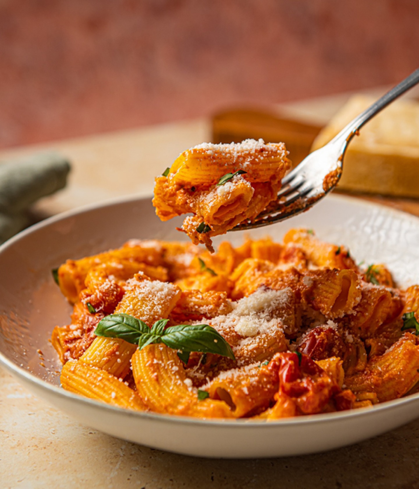 penne pasta with a tomato sauce