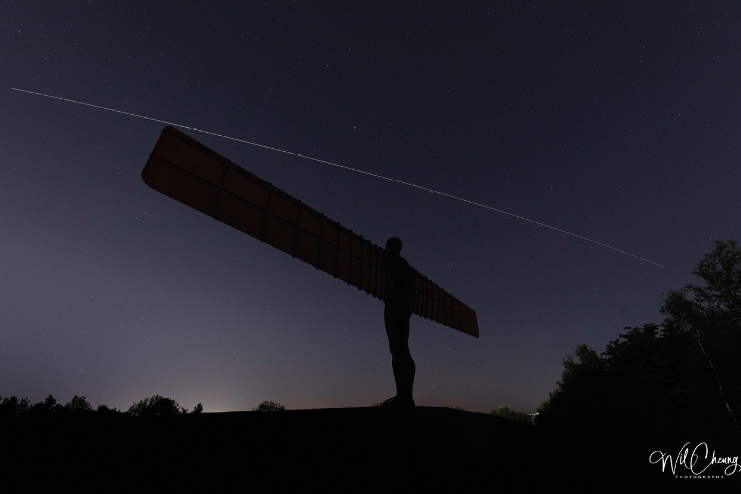 Angel of the North at Night