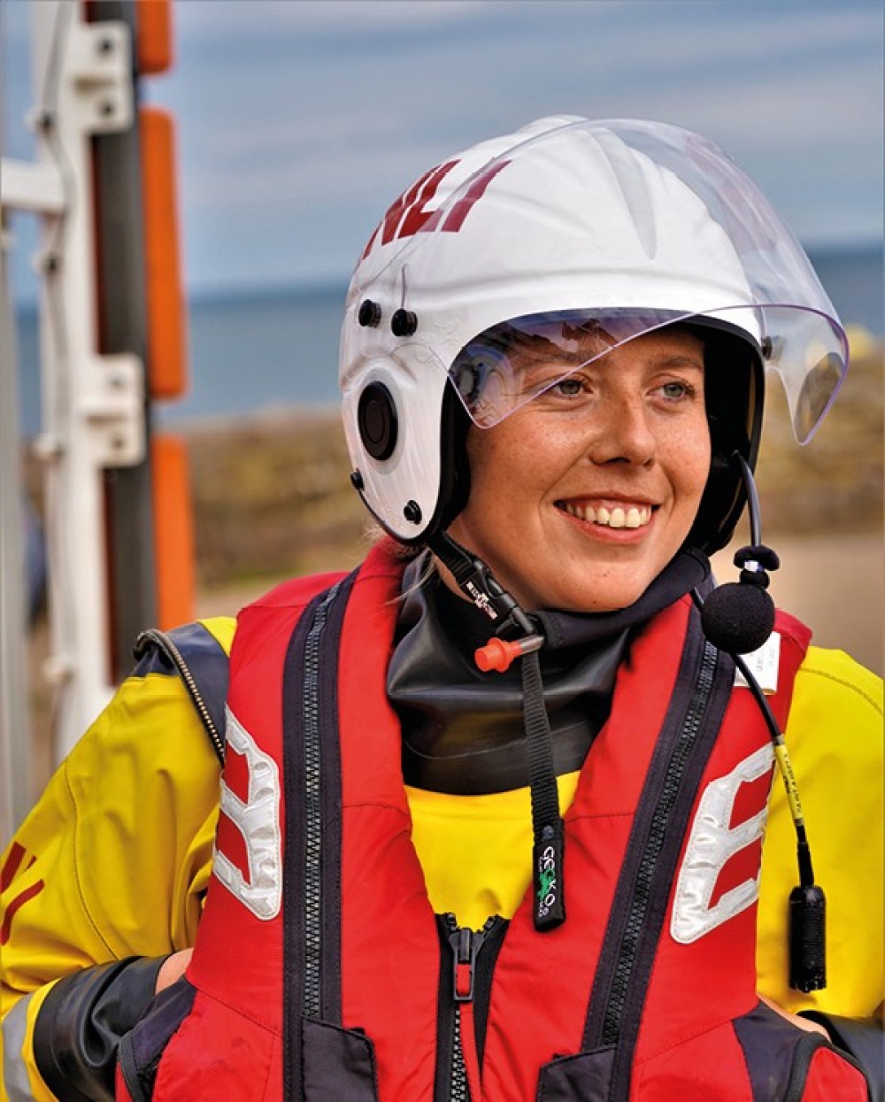 RNLI crew member wearing full kit