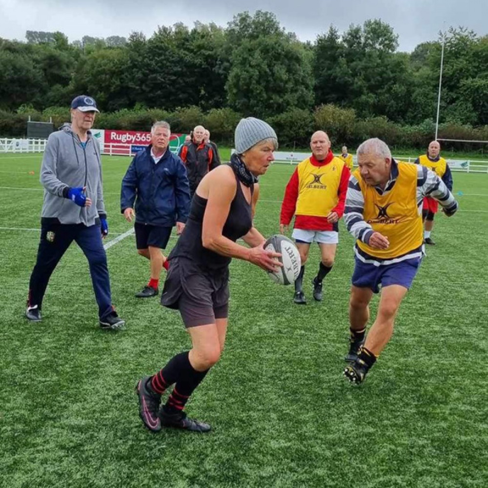 Older players at Walk Touch Rugby