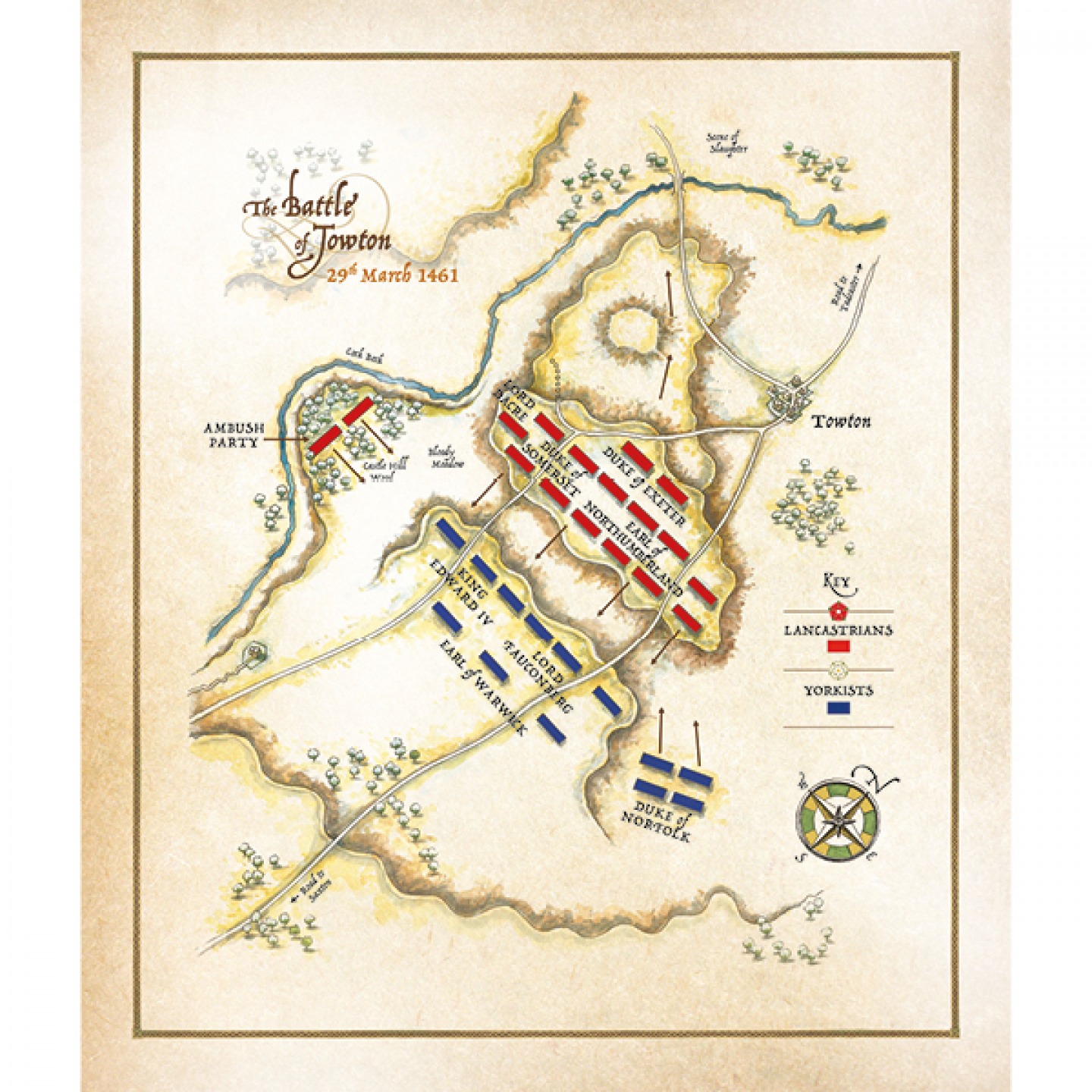 Map of the Battle of Towton