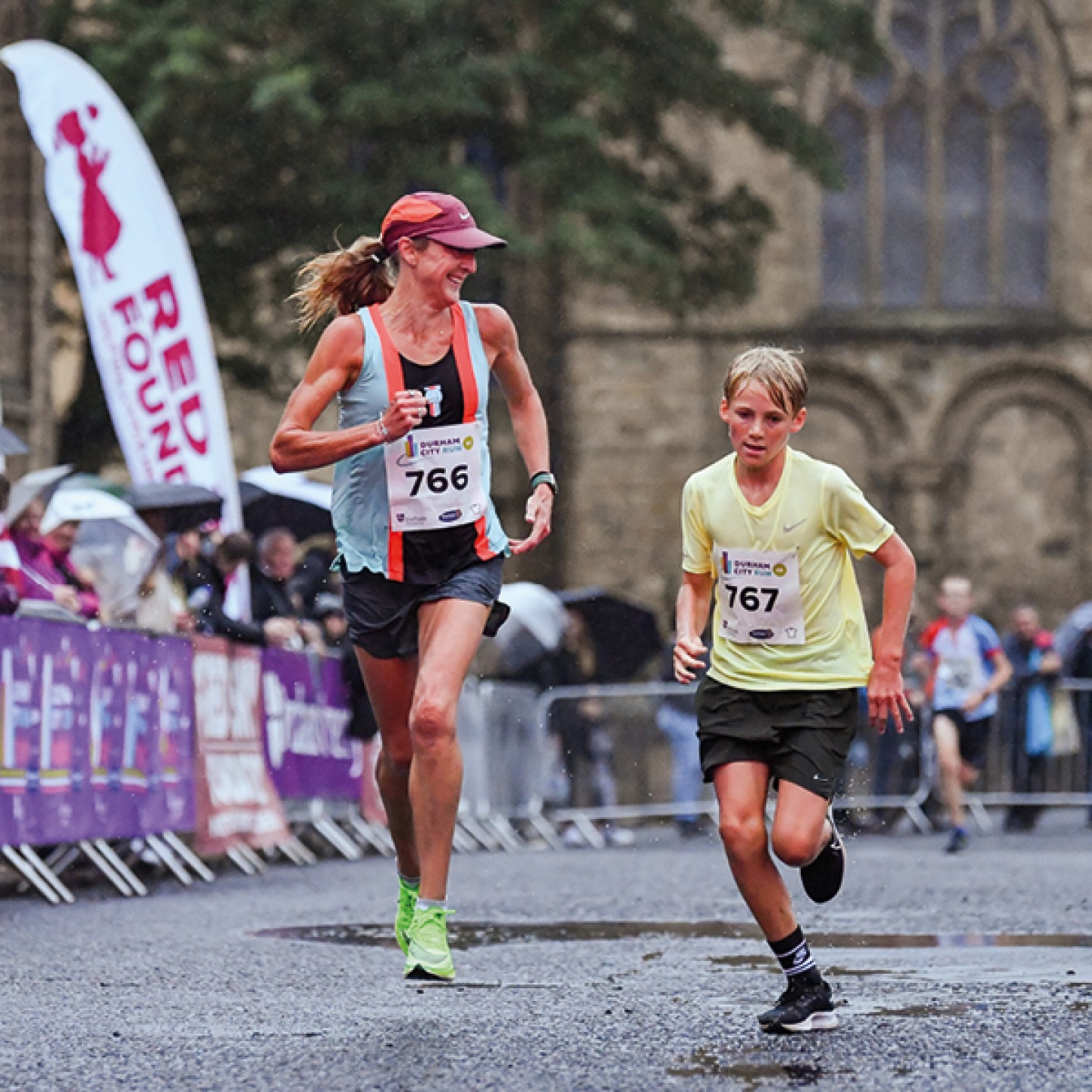 Paula and Raph. Paula Radcliffe’s Families on Track at Durham City Run Festival