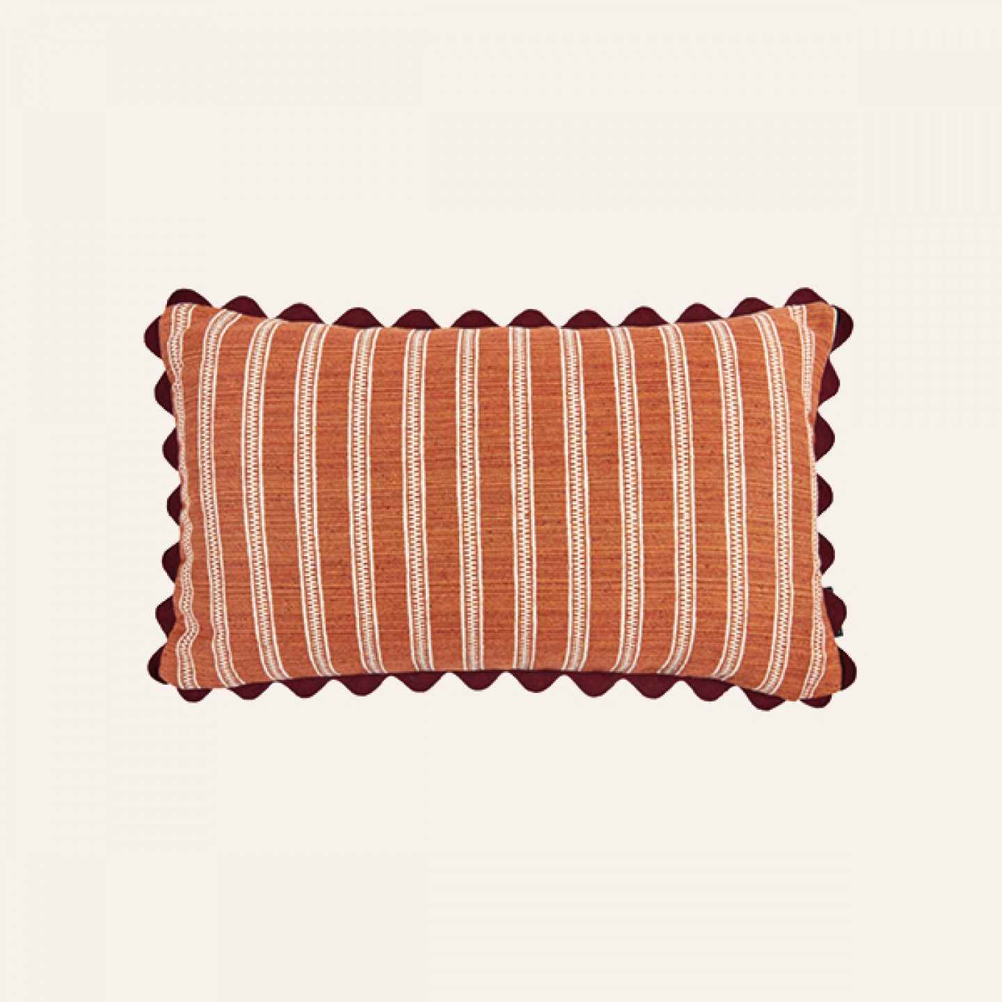 Ticking stripe ginger cushion