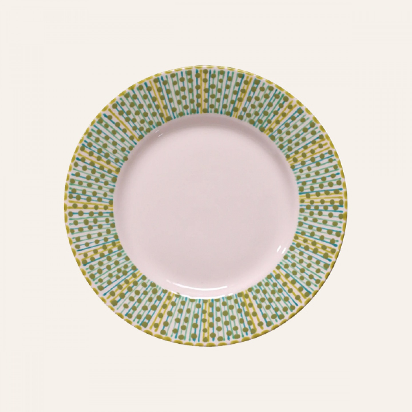 Dinner plate (green with dots)