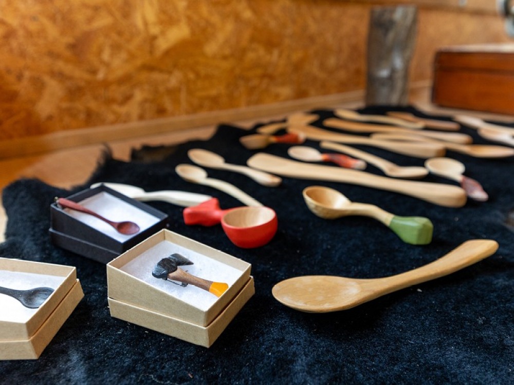 wooden crafted spoons