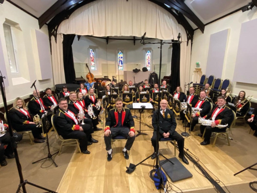 sam with the Colliery Band