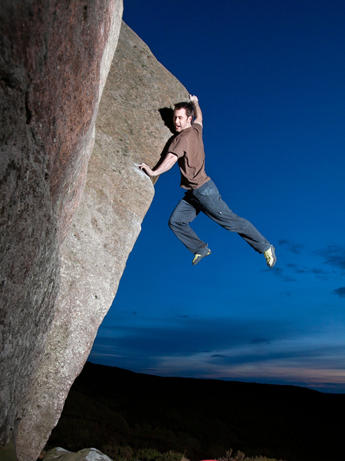 Chris Graham on Return of the Spring, 7C+, Simonside © Mark Savage        