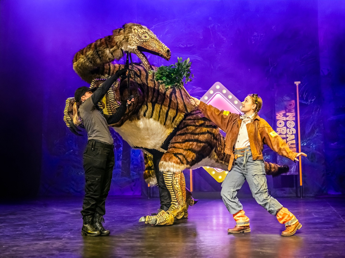 Alice Controlling a dinosaur Puppet