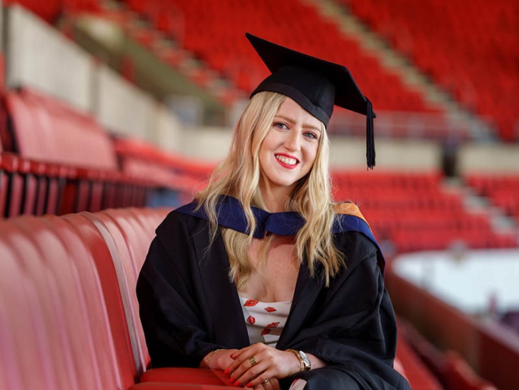 woman graduating university