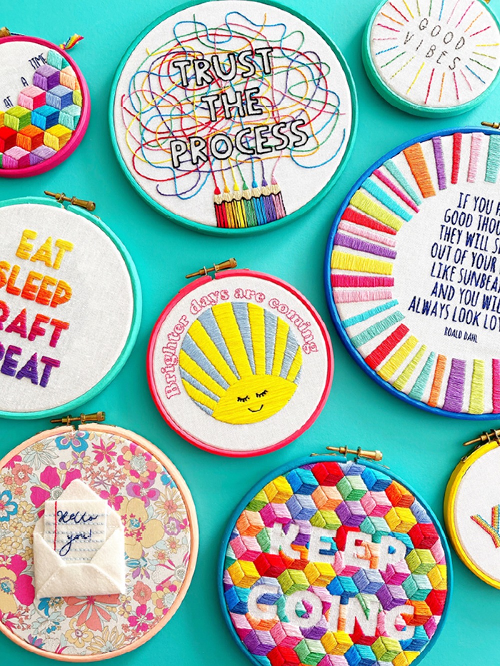 Hoops with embroidery